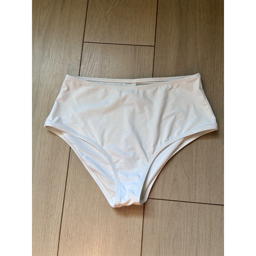 NWT Skims White High Waisted Bikini Bottoms Recycled Nylon Size M